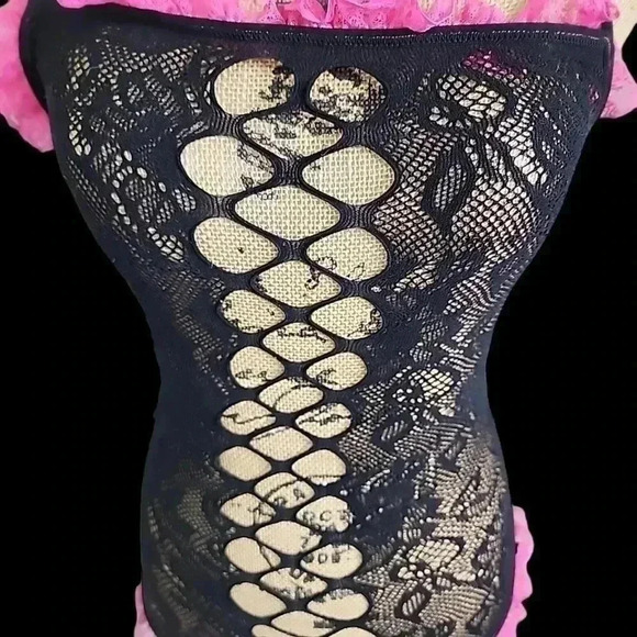 SEXY Stretchy one piece goth princess core all lace body suit. Size Xl - Picture 4 of 13